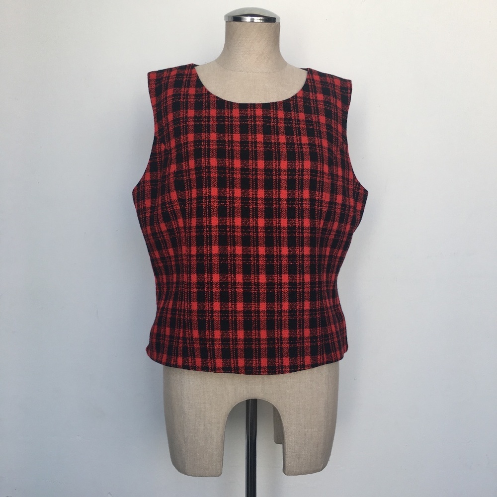 Vintage Plaid Wool Tank Top